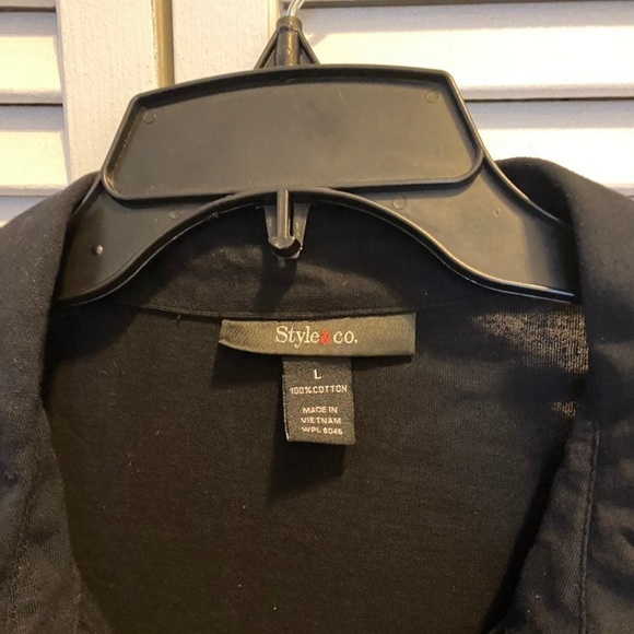 *NEW* Womens Black Button Blouse by Style&Co. (L) 100% Cotton - Picture 2 of 5
